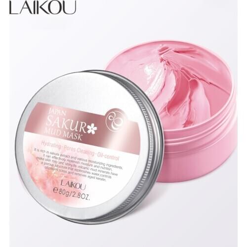 Sakura Facial Mud Mask Moisturizing Face Mask Hydrating Pores Clean Oil Control Plant Eeeence Anti Dry Rough Beauty Skin Care