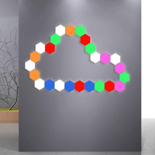 1-12 PCS Touch Sensor LED Night Light Modular Hexagons Creative Home Decoration Wall Lamp Sensitive Hexagonal LED Quantum Lamp