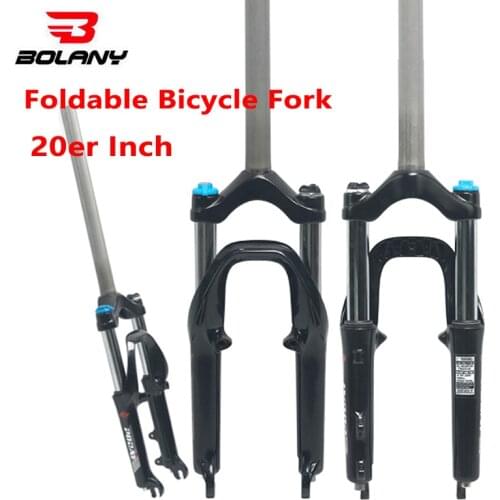 BOLANY 20er Inch Foldable Bicycle Fork Suspension Aluminum Alloy Lockout V Brake Mechanical Spring for Foldable Bike Accessories