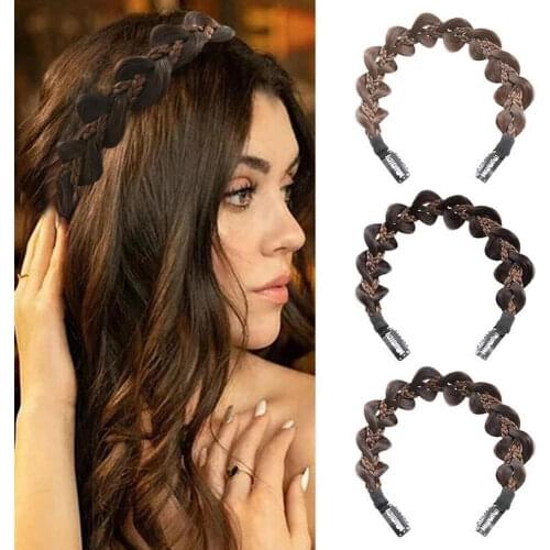 Women Non-slip Braided Hair Band Bohemia Princess Elastic Twists Headband Knotted Girls Fashion Headdress Hair Styling Accessory