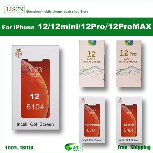JK RJ Incell Screen For iPhone 12 mini Pro 12ProMAX LCD Display Touch Screen Digitizer Assembly No Dead Pixel Replacement Parts