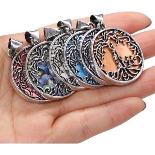 1pcs New Hot Natural Shell Pendant White Blue Orange Shell Pendant For Jewelry Making Necklace Women Trendy Gift Size 33x37mm