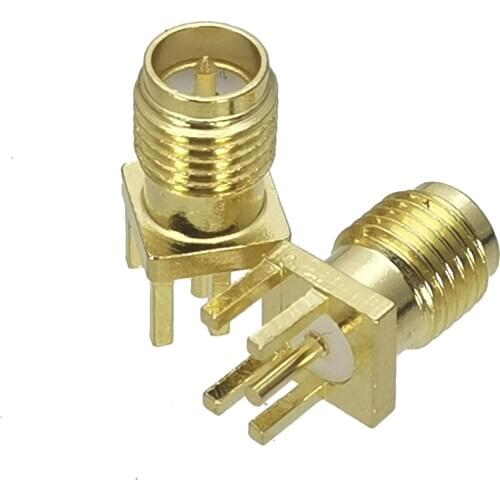 10pcs Connector RP-SMA Female Plug Solder PCB Clip Edge Mount RF Coaxial