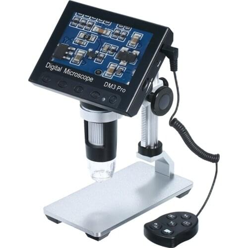 1000X Digital Electronic Microscope 4.3" HD LCD Display Video Camera Microscope with 8LED for Soldering PCB Inspection Repairing