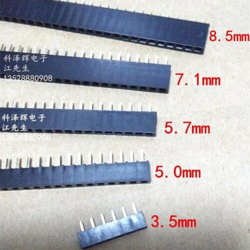 2.54mm single row female 1*40P pin socket / female seat plastic height: 8.5/7.1/6.8/5/3.5mm