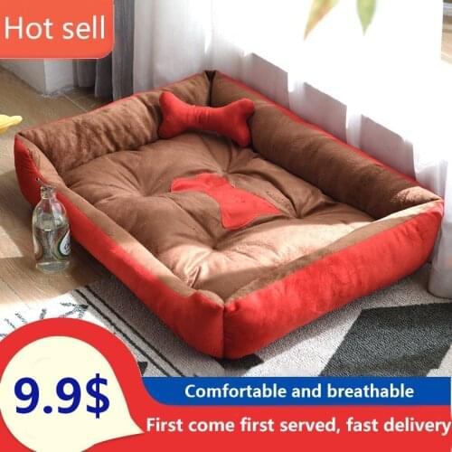 2021 baby soft large Pet Dog Bed Cat kennel Warm Dog House Soft Fleece Nest bone Baskets Mat Autumn Winter Waterproof Kennel