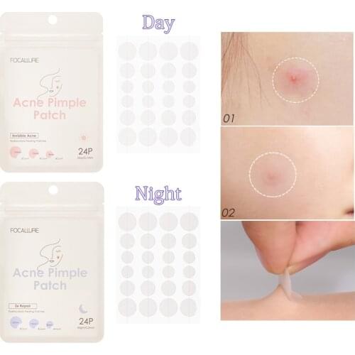 24PCS Acne Pimple Patch Day And Night Facial Treatment Protects Invisible Acne Removal Blackhead Tea Tree Hydrocolloid Sticker