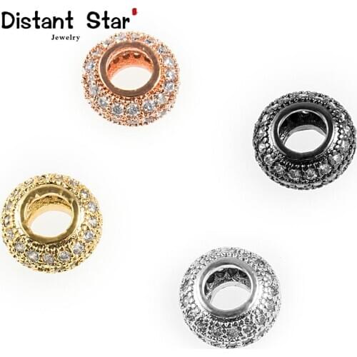 5*9mm High Quality Copper Cubic Zirconia Balls Beads Diy Jewelry MakingBracelet Necklace Accessories Finding Model Hole