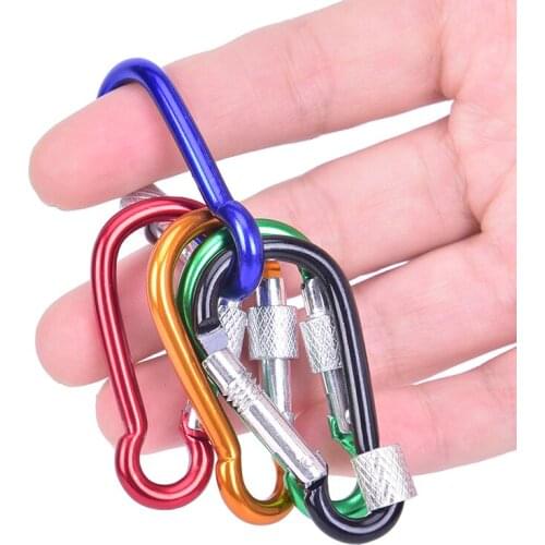 5pcs Carabiners Outdoor Sports Portable Multi-function Gourd Shaped Belt Lock Aluminum Alloy Mountaineering Buckle Outdoor Buckl