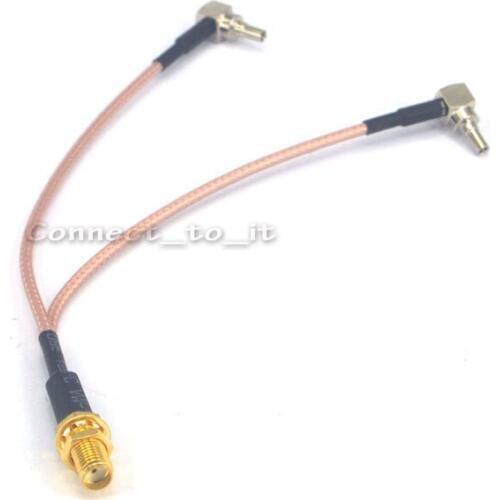 SMA - CRC9 Adapter SMA Female to Y type 2 CRC9 Male Connector Splitter Pigtail Cable RG316 15CM