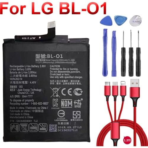 3000mAh 3.85V Battery For LG BL-O1 for LG K20 2019 / K8+ LM-X120EMW LMX120EMW LM-X120 LMX120BMW +USB cable+toolki