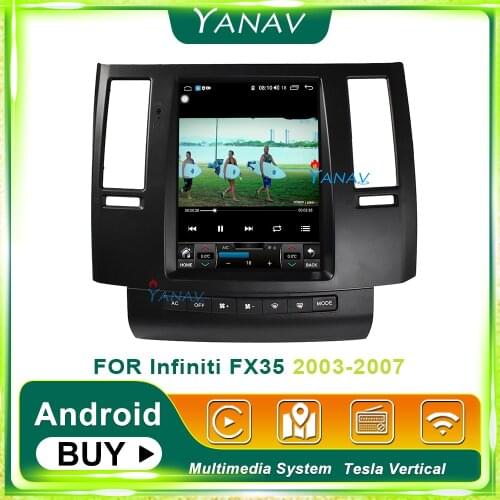 Tesla style car video DVD player for-Infiniti FX35 2003-2007 Vertical screen car stereo multimedia radio GPS navigation player
