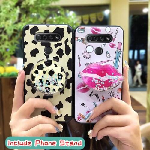 Glisten Anti-knock Phone Case For LG K51/Reflect/L555DL For Woman Soft Case Original drift sand Cartoon foothold