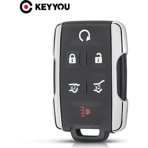 KEYYOU 5+1 6 Buttons Remote Key Shell Case Fob For Chevrolet Colorado Silverado 2014 2015 2016
