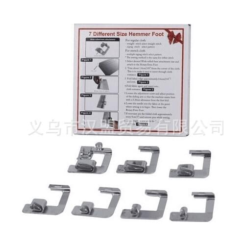 Household multi-function sewing machine, crimping cloth strip side presser foot 7 piece set