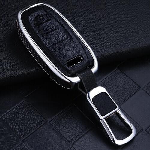 Wood & Carbon Fiber Car Key Case Remote Key Cover Shell For Audi B6 B7 B8 A4 A5 A6 A7 A8 Q5 Q7 R8 TT S5 S6 S7 S8 SQ5 RS5