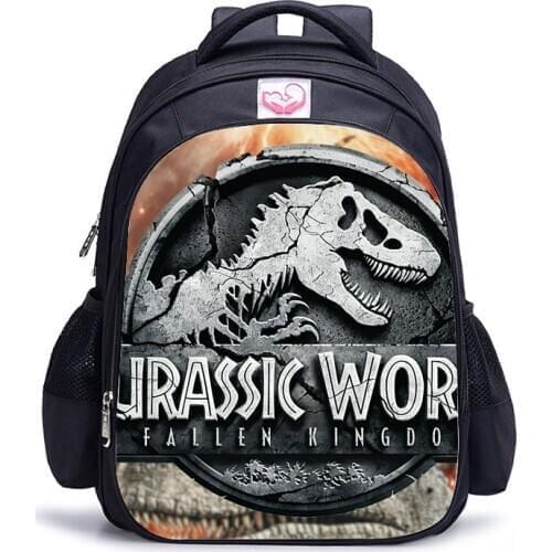 Childrens Pop Animal Print Backpack Jurassic Dinosaur World Kingdom Girls Boys Childrens School Bag