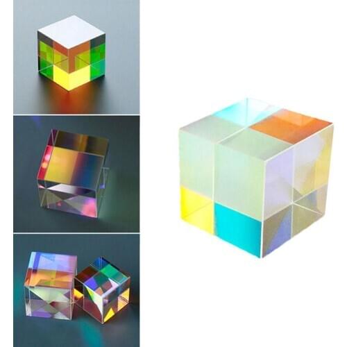 Dichroic Glass 12.7*12.7*12.7mm Prism Teaching Experiment Decoration Toy Science Supplies Home Educational H7I6
