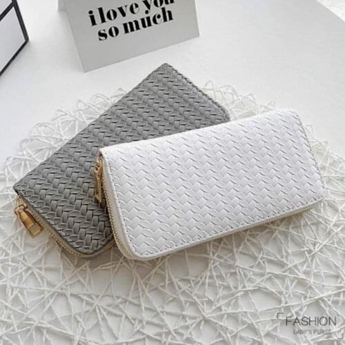 Long Wallets Women Zipper Purse and Wallet 2020 New Fashion PU Leather Clutch Ladies Dinner Mobile Phone Bags Card Package Black