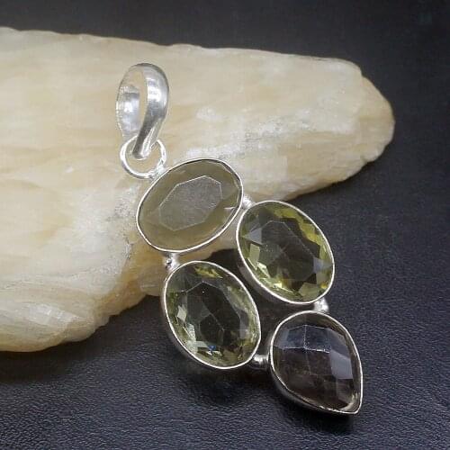 Gemstonefactory Jewelry Big Promotion 925 Silver Fancy Fashion Topaz Agate Hot Women Ladies Gifts Necklace Pendant 1126