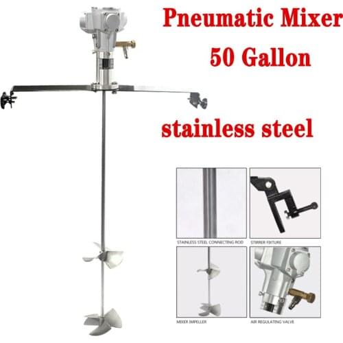 50 gallon Pneumatic Mixer Horizontal Plate Rung Dope Tank Barrel stainless steel for Glue ink