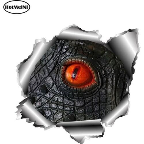 HotMeiNi 13cm x 12.5cm 3D Reptile Eyes Car Stickers Torn Metal Car Decal Reflective Sticker personality Car Bumper Accessories