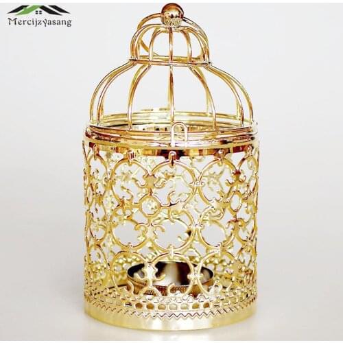 Metal Bird Cage Candle Holders Wedding Candlestick Cages Moroccan Lamp Candle Holder for Home Decoration Candelabra GZT049