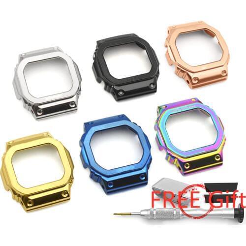 Metal Watch Bezel For DW5600 GWM5610 GW5000 Stainless Steel Watchband Protect Frame DW5600 Cover Case Accessory with Repair Tool