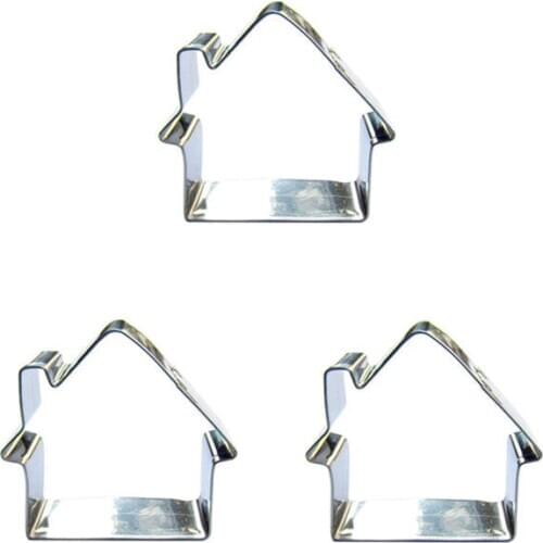 Mini Log cabin shape 3 piece biscuit cutting molds, baking tools, cake decorating soft candy tools