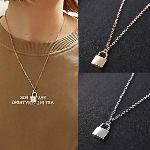 Layered Chain Necklace Chains on Th Neck Lock Pendant Jewelry for Women Punk Choker Padlock Goth Jewelry Aesthetic Accessories