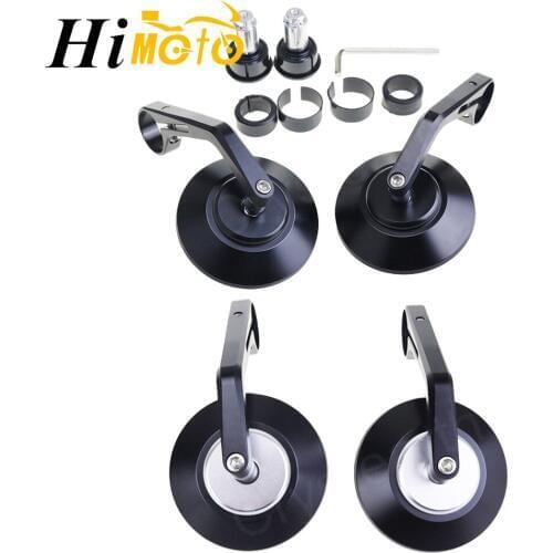 Motorcycle Round 7/8" 22mm Handle Bar End Rear View Mirrors Motorbike Scooter Side Mirrors Cafe Racer Universal For Honda Harley