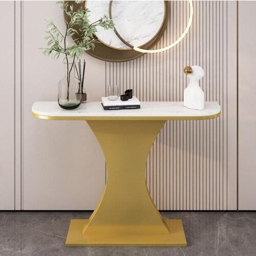 Marble porch table modern simple end view platform entrance porch cabinet semicircle light luxury porch platform