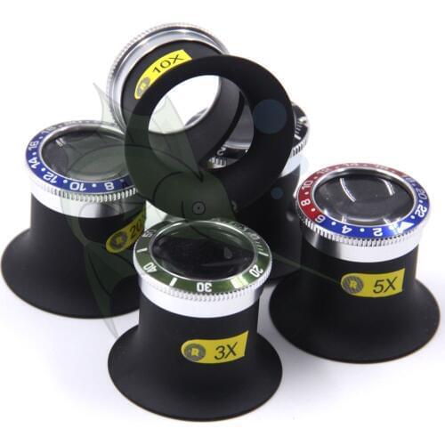 New 3X 5X 10X 20X Ultra Clear Magnifying Glass Lens Loupes Aluminum Alloy Body Watch Repair Tool Magnifier for Watchmakers