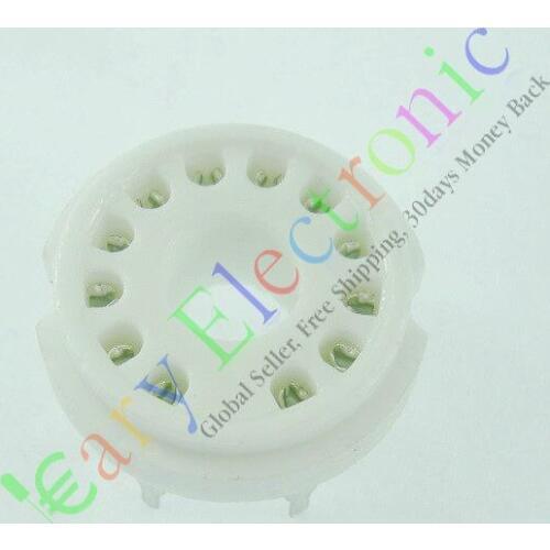 Wholesale and retail 8PCS 12 PIN Ceramic PCB VACCUM TUBE SOCKET SAVER FOR 50CA10 AUDIO tube amp parts free shipping