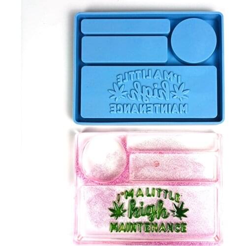 Crystal Epoxy Rolling Tray Mold Silicone Maple Leaf Tray Mold DIY Jewelry Holder Handmade Dish Plate Casting Mould