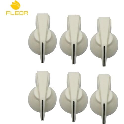 FLEOR 6pcs Plastic Big Chicken Head Knobs Guitar Bass Amplifier Effect Pedal Knobs White Guitar Accessories