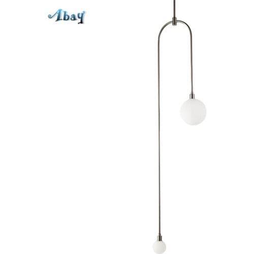 Nordic U-shaped Lines Glass Lampshade Pendant Lights Modern Bedroom Bedside Living Room Lamps Ceiling Cafe Home Hanging Fixtures