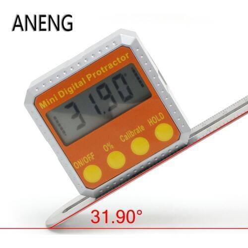 ANENG 360 Degree Digital Protractor Inclinometer Electronic Level Box Magnetic Angle Gauge
