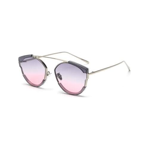 High Quality Custom Logo Metal Women Cateye Half Frame Rimless Cat Eye Sunglasses