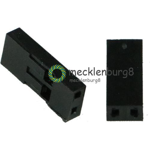 100Pcs 2.54mm 2P Pitch Dupont Jumper Wire Cable Housing Female Pin Contor