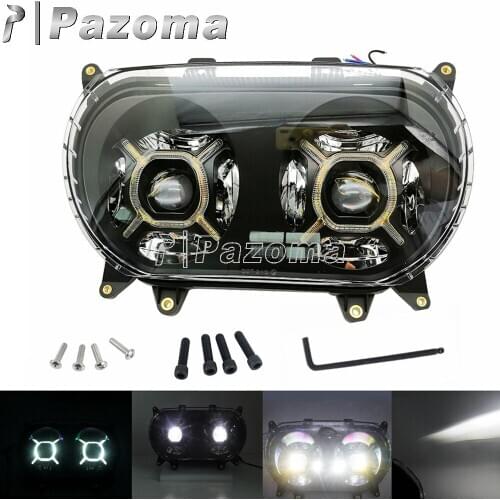 Dual LED Headlight W/DRL High/Low Beam Waterproof Headlamp For Harley Road Glide Front Motorcycle Headlight 2015-2020 2009 2016