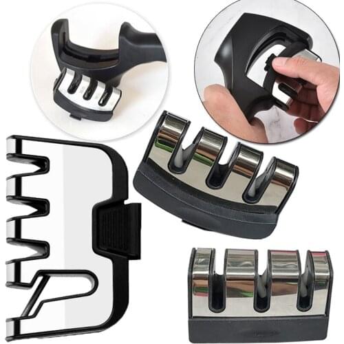3 stage sharpener 4 IN 1 Scissors Sharpener grinding head Replaceable accessories kitchen gadgets
