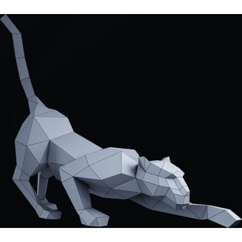 3D Cheetah Funny Handmade Origami Animal Paper Model DIY Creative Craft Puzzles Educational Kids Toy Desk Decoration
