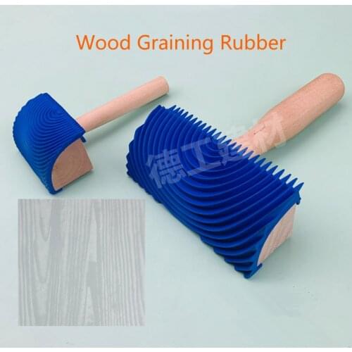 3D rubber painting pattern Wood handle wood grain paint brush sjabloon roller for furniture metal wall surface printer DIY tool
