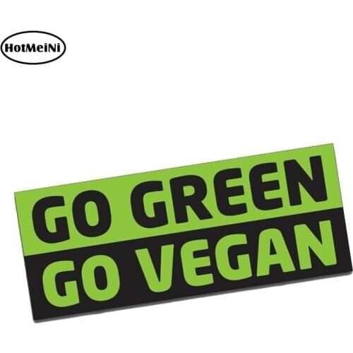 HotMeiNi 13cm x 6.9cm Car Sticker GO GREEN GO VEGAN Bumper Sticker Car Truck 4X4 JDM Novelty Automobile Waterproof Accessories