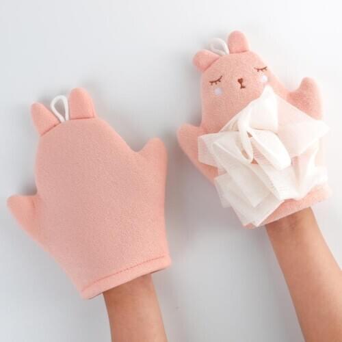 Rabbit Bath Gloves Double-Sided Cartoon Bath Ball Bath Sponge Bath Artifact New Product Cartoon Bath Back Towel Soft And Thick
