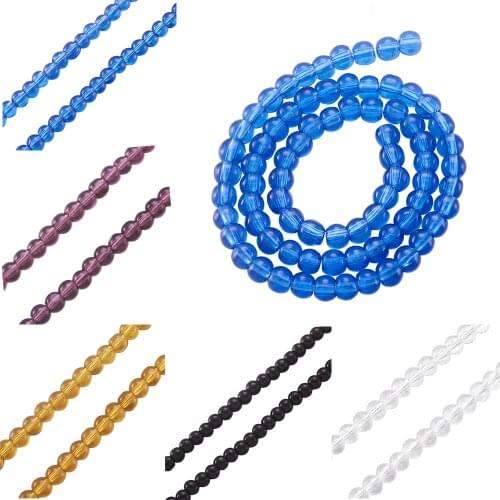 Approx 84pcs/strand 4mm Black Opaque Round Glass Beads Tiny Spacer Bead with 0.5mm Hole