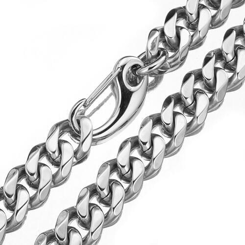 13/15/17/19mm Fashion Xxxtentacion Choker Collar Tail Rock Rapper Cuban Link Chain Necklace Stainless Steel Mens Jewelry 18-40"