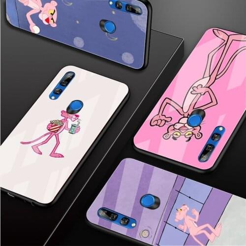 Pink Panther Tempered Glass Phone Case For Huawei honor 8X 9 10i 20i 20Lite 20Pro 30 Pro Cover Shell
