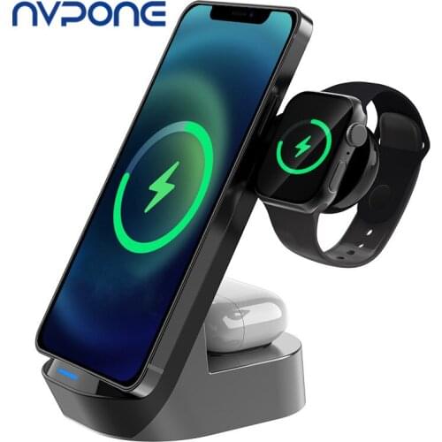 Fast Charging Dock Station for iPhone 11 XS XR 8 3 in 1 Wireless Charger Stand for Apple Watch 54321 Airpods Pro for iPhone 12